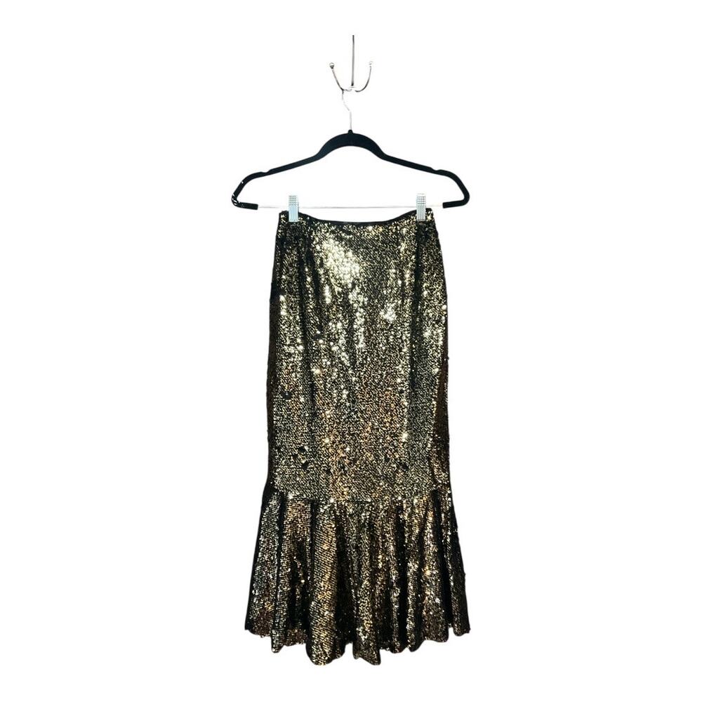 Gianni Bini Skirt Women XS Gold Sequin - Picture 3 of 4